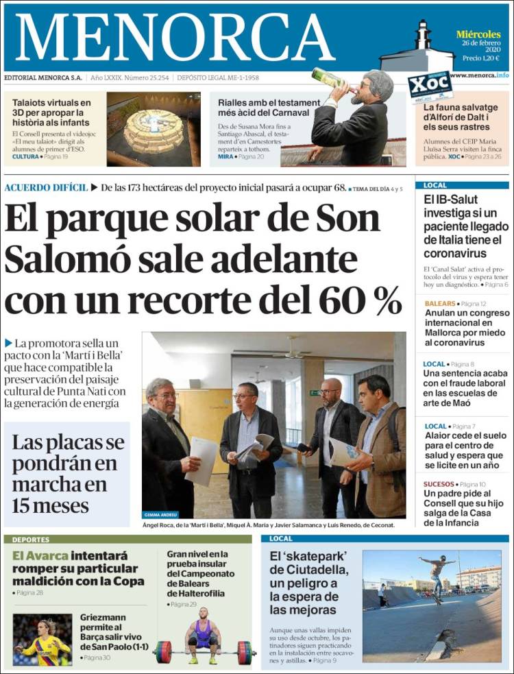 Portada de Menorca - Diario Insular (Espa&ntilde;a)