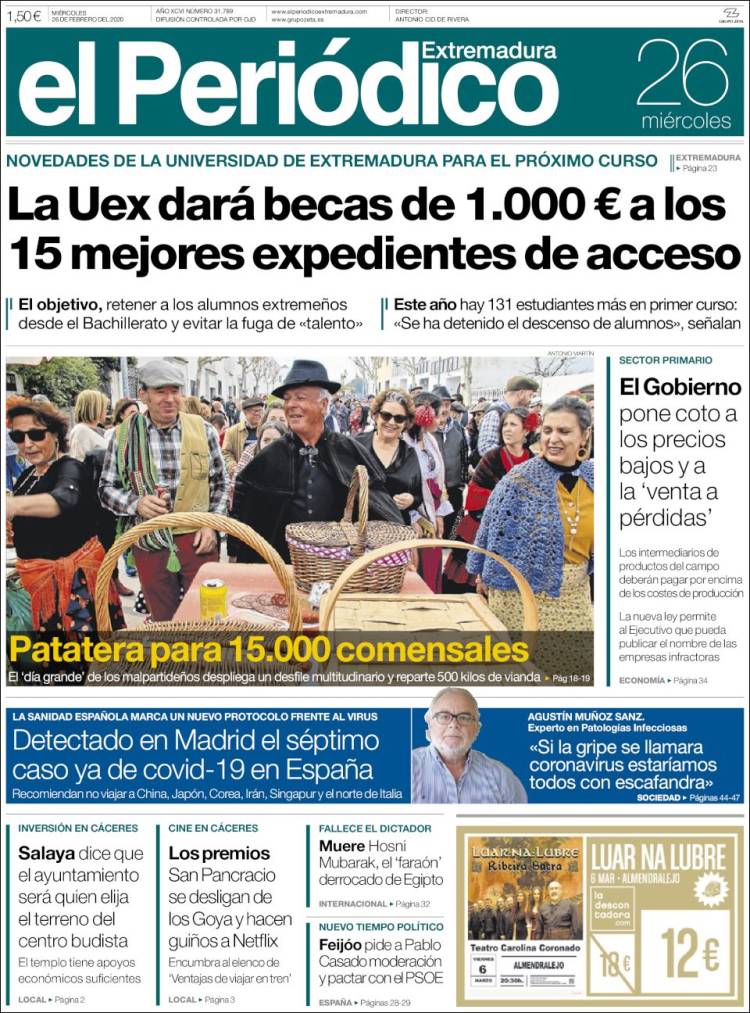 Portada de El Periódico de Extremadura (Espa&ntilde;a)