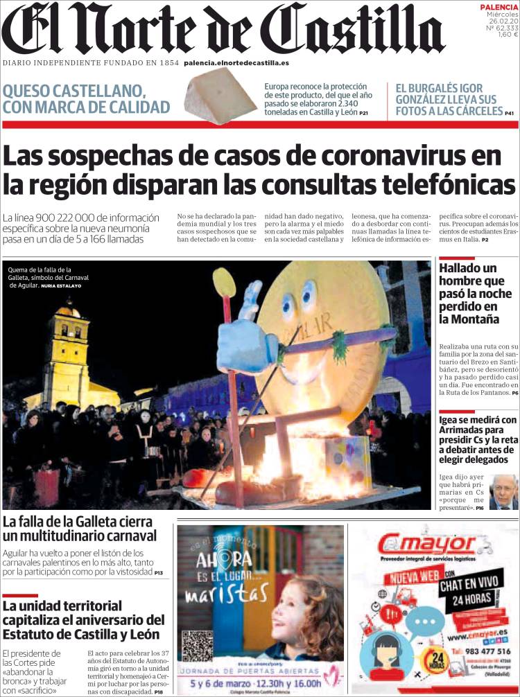 Portada de Norte de Castilla - Palencia (Espa&ntilde;a)