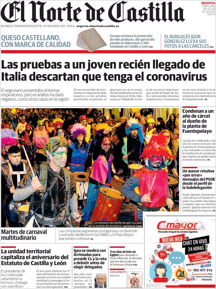 Portada de Norte de Castilla - Segovia (Espa&ntilde;a)