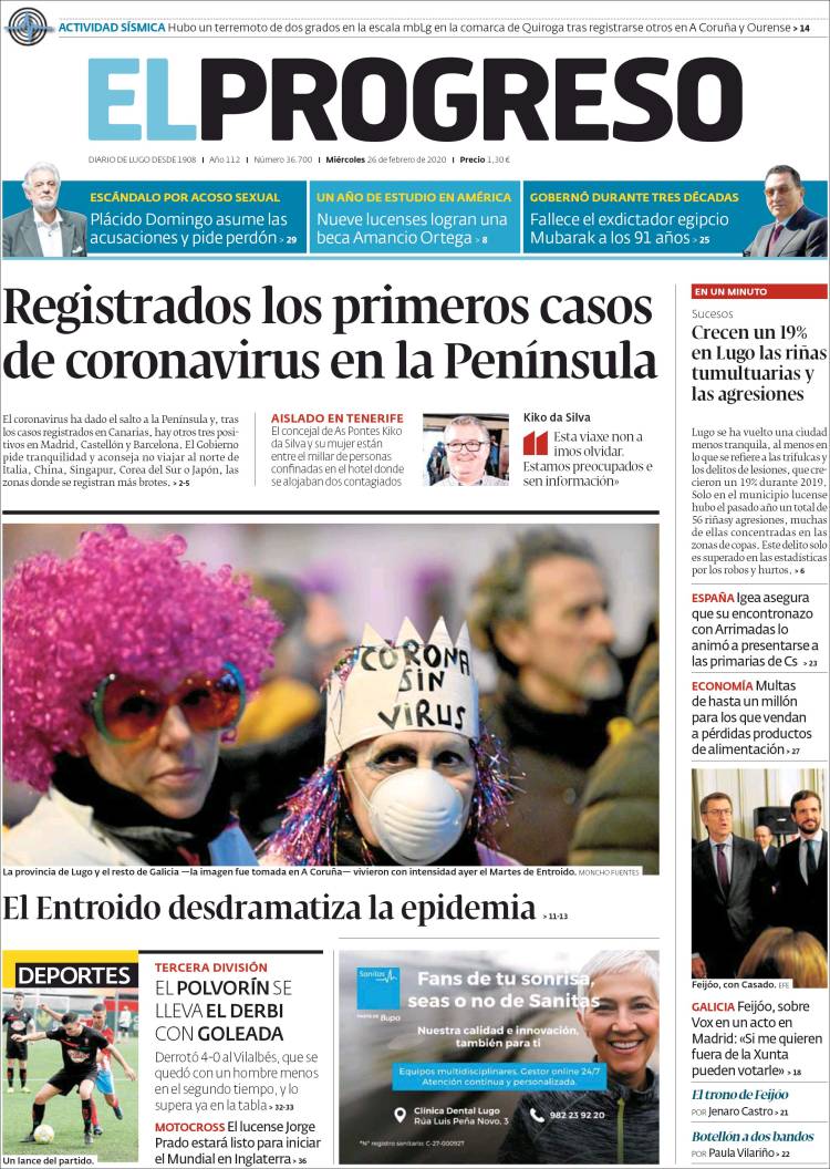 Portada de El Progreso (Espa&ntilde;a)
