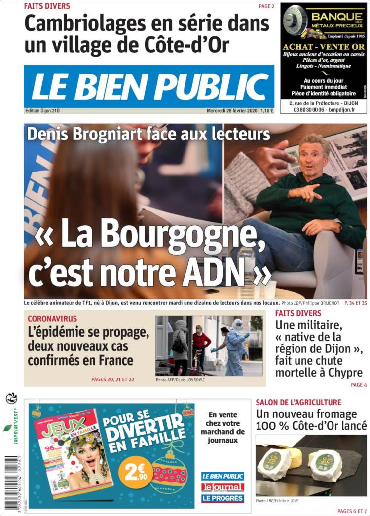 Portada de Le Bien Public (Francia)