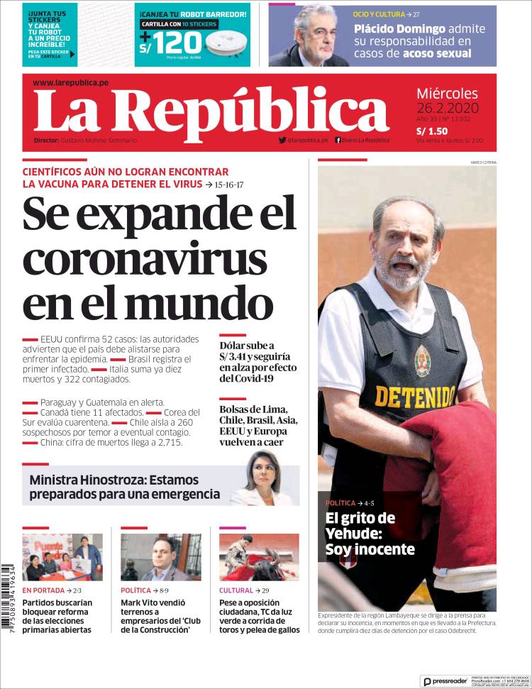 Portada de La Republica (Per&uacute;)