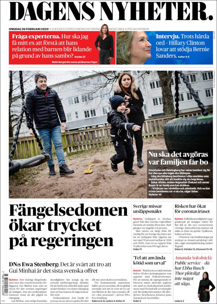 Portada de Dagens Nyheter (Suecia)