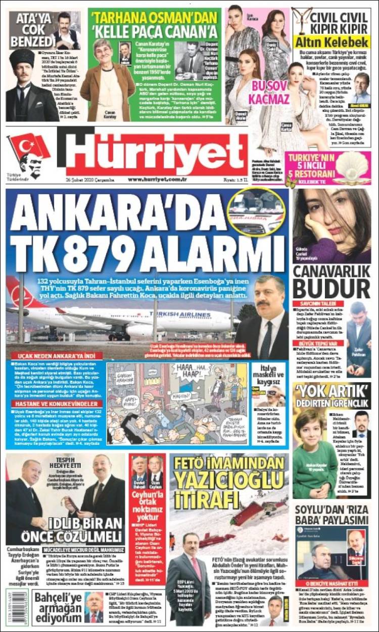 Portada de Hürriyet (Turqu&iacute;a)