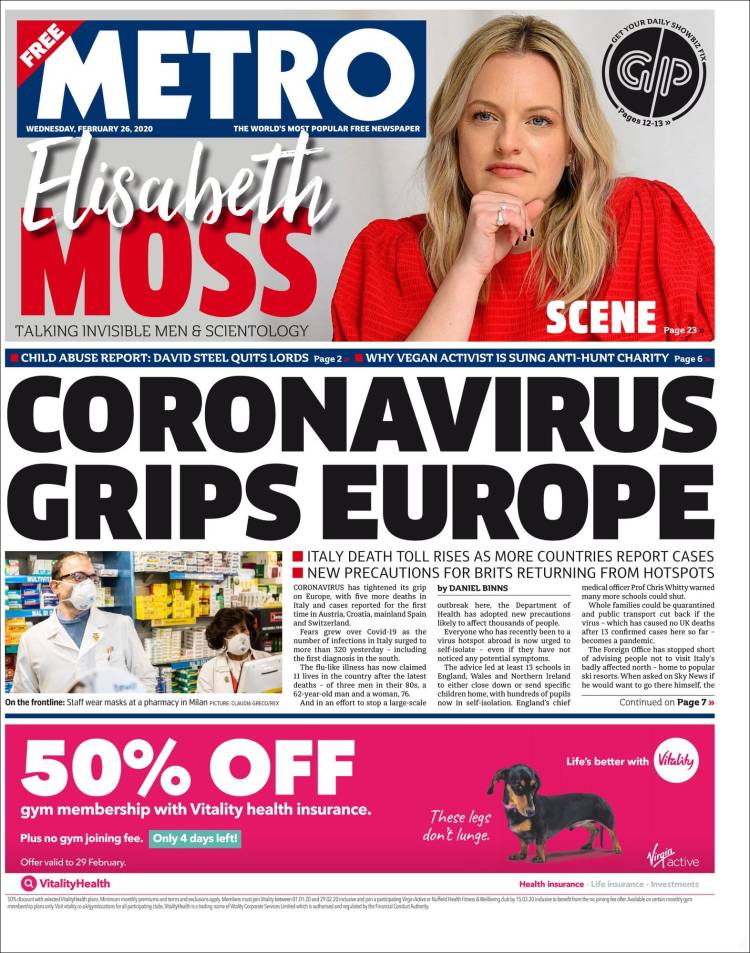 Portada de Metro (Reino Unido)