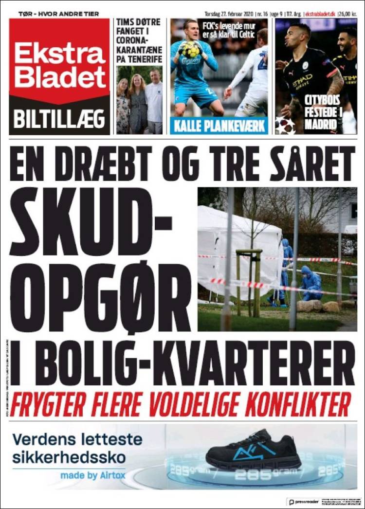 Portada de Ekstra Bladet (Dinamarca)