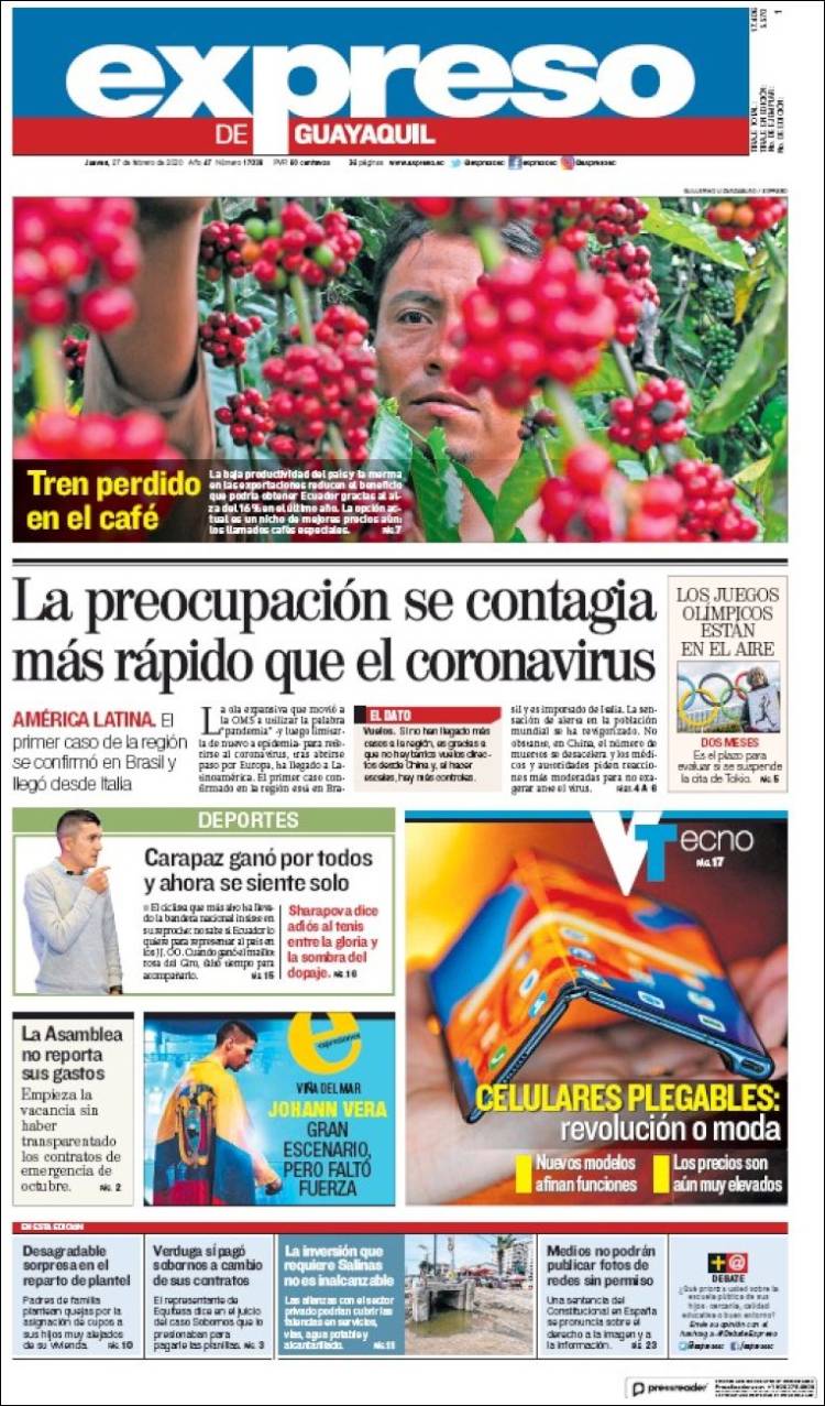 Portada de Expreso (Ecuador)