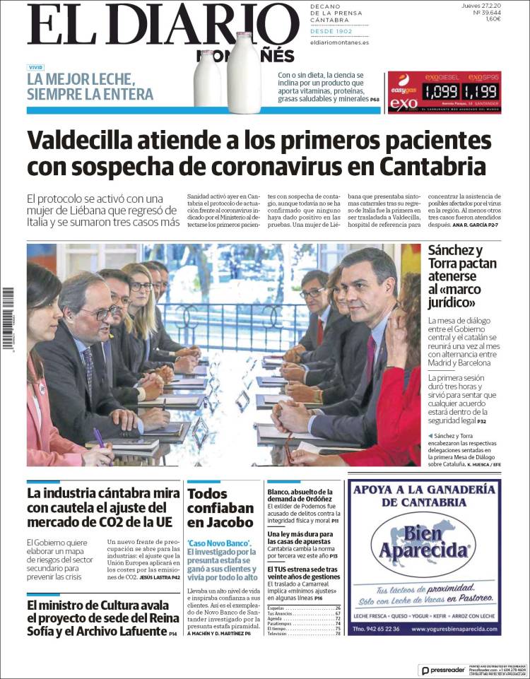 Portada de El Diario Montañés (Espa&ntilde;a)