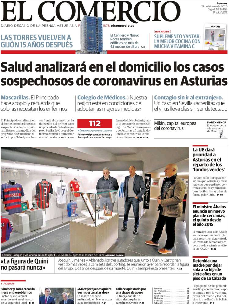 Portada de El Comercio (Espa&ntilde;a)