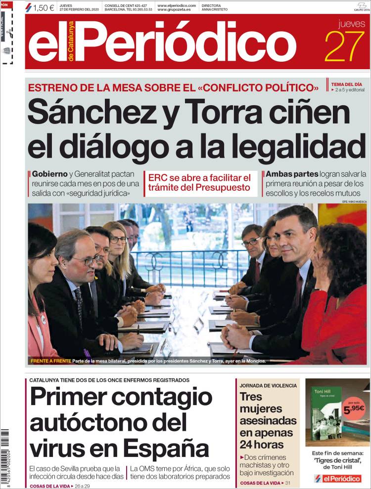 Portada de El Periódico (Espa&ntilde;a)