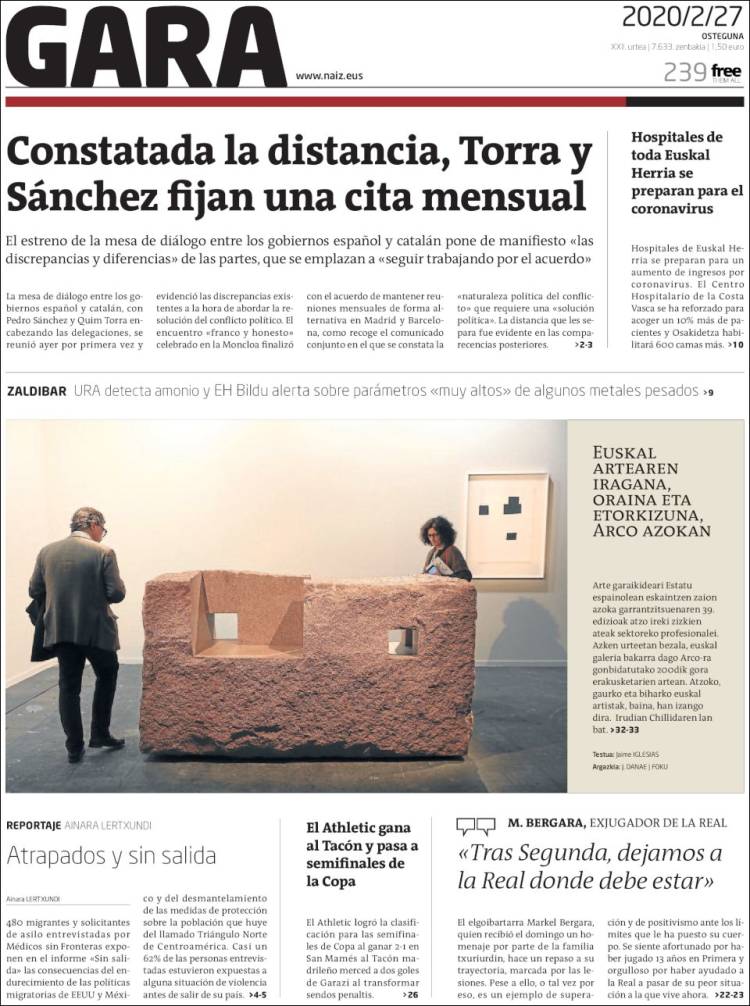 Portada de Gara (Espa&ntilde;a)