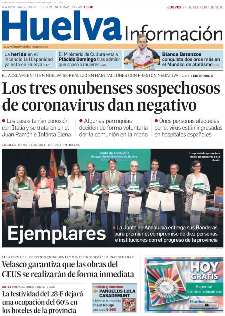 Portada de Huelva Información (Espa&ntilde;a)