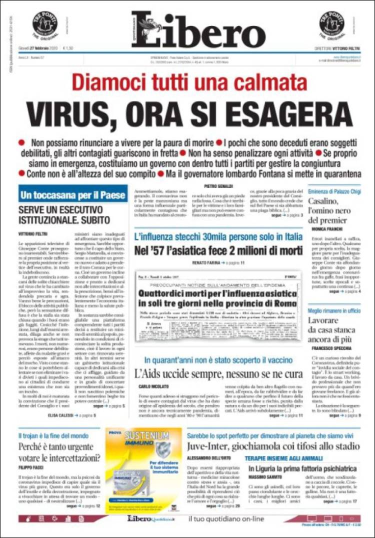 Portada de Libero (Italia)