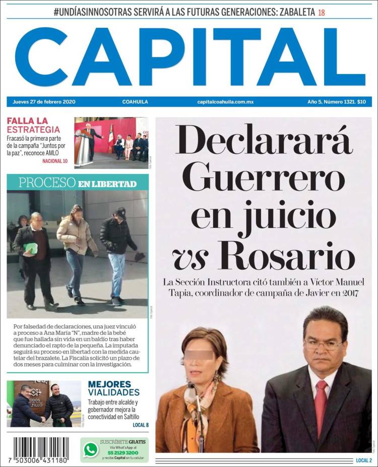 Portada de Capital Coahuila (México)