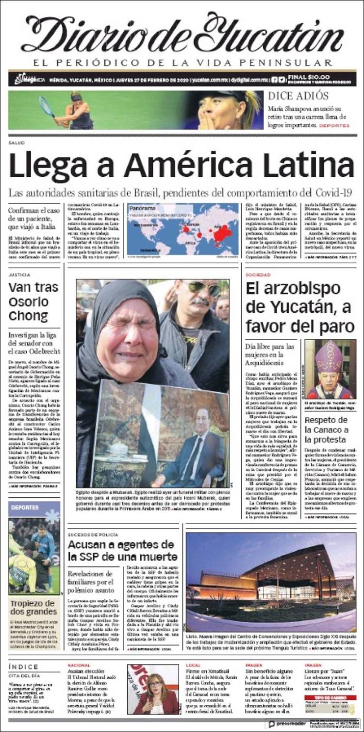 Portada de Diario de Yucatán (México)