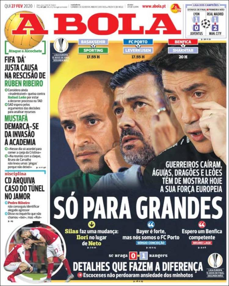 Portada de A Bola (Portugal)