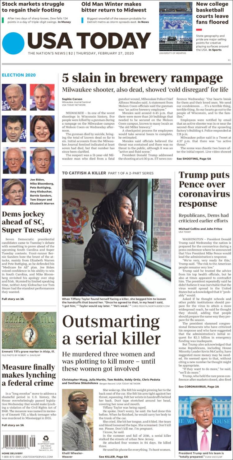 Portada de USA Today (USA)