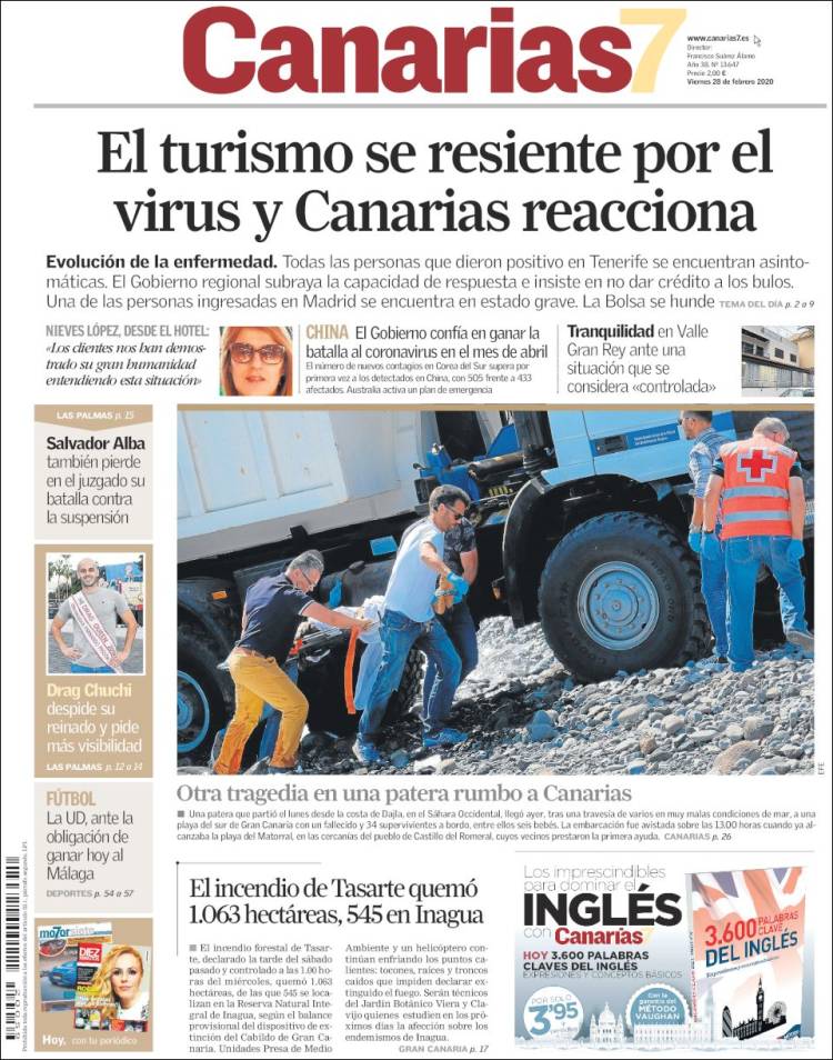 Portada de Canarias 7 (España)