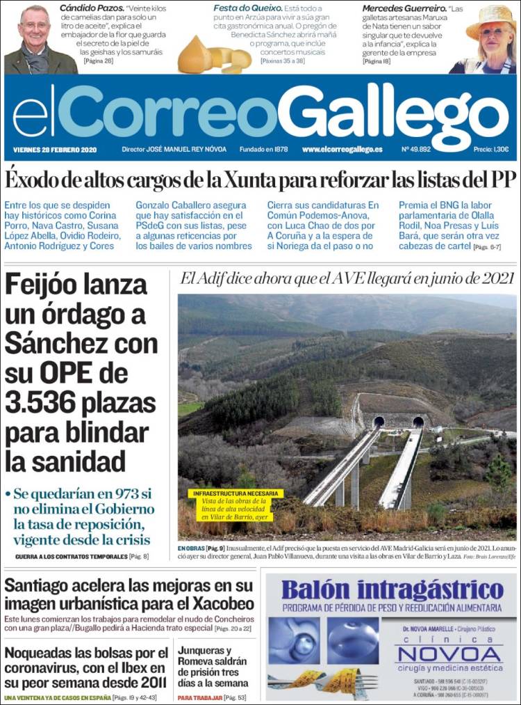 Portada de El Correo Gallego (España)