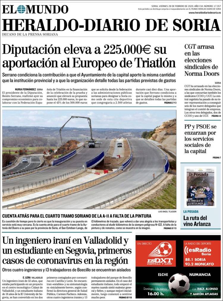 Portada de Diario de Soria (España)