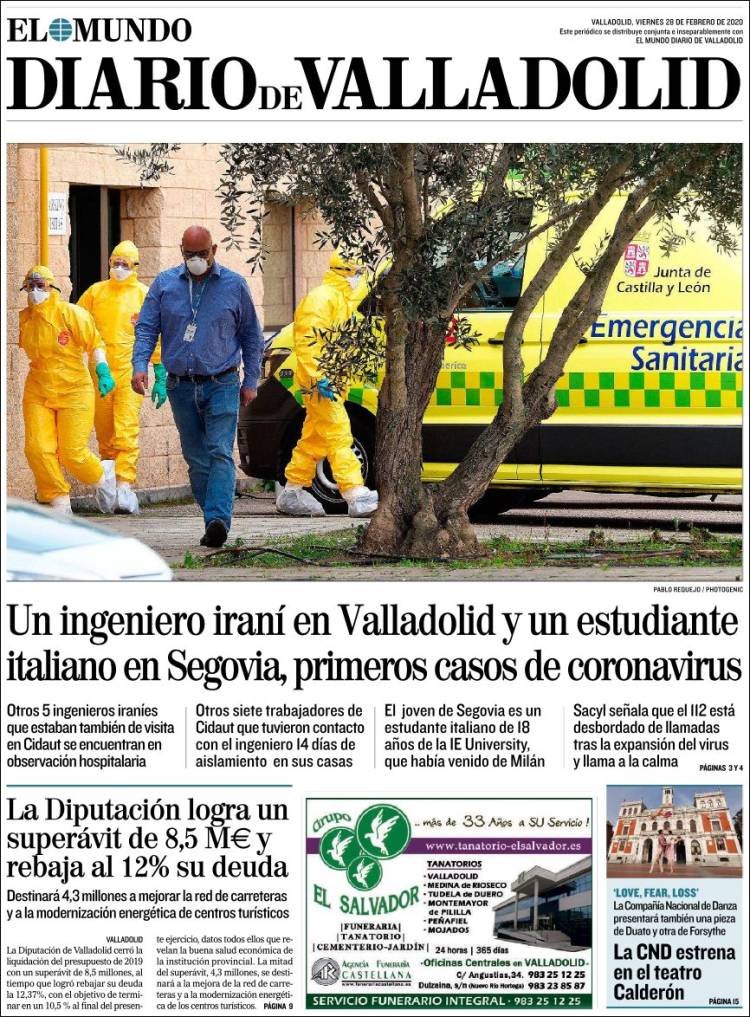 Portada de Diario de Valladolid (España)