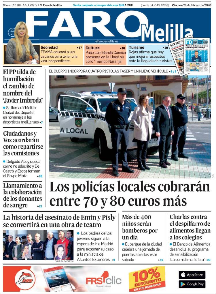 Portada de El Faro de Melilla (España)