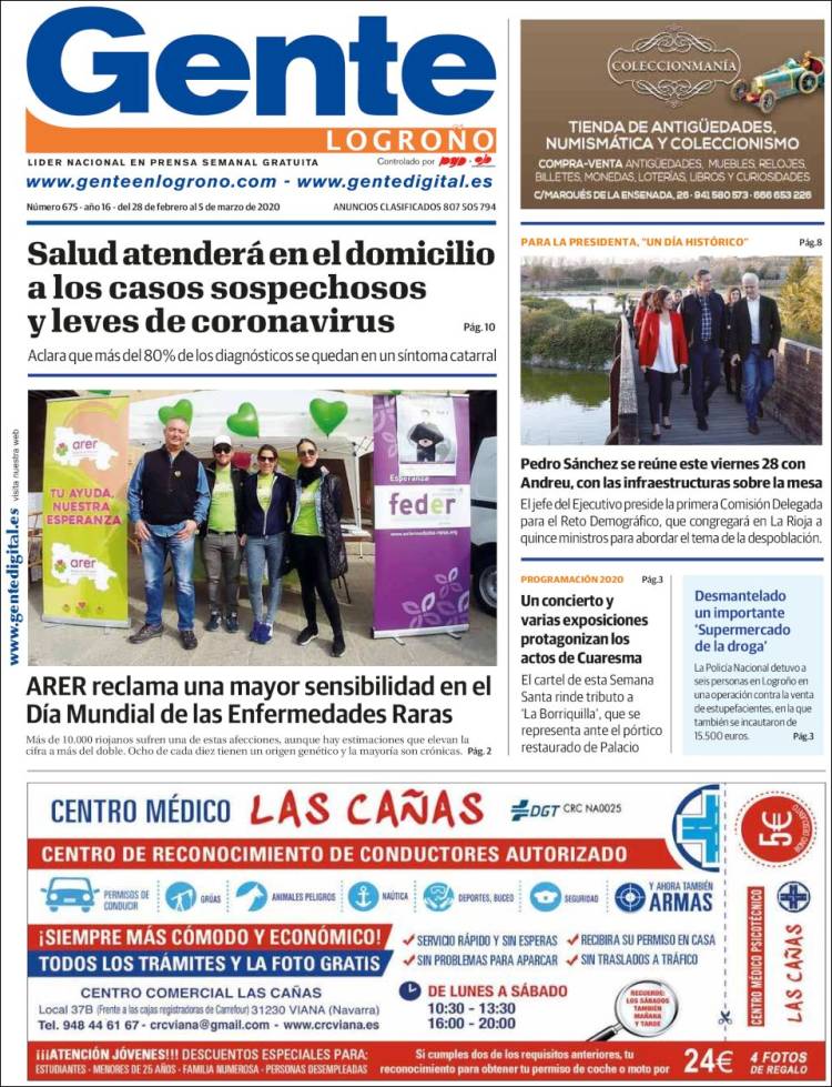 Portada de Gente en Logroño (España)