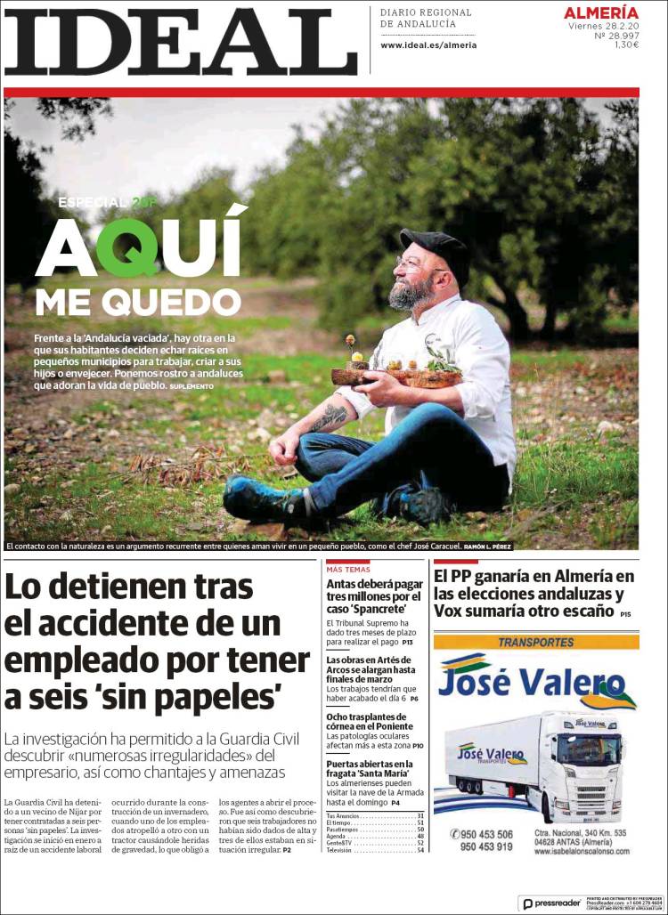 Portada de Ideal Almeria (España)