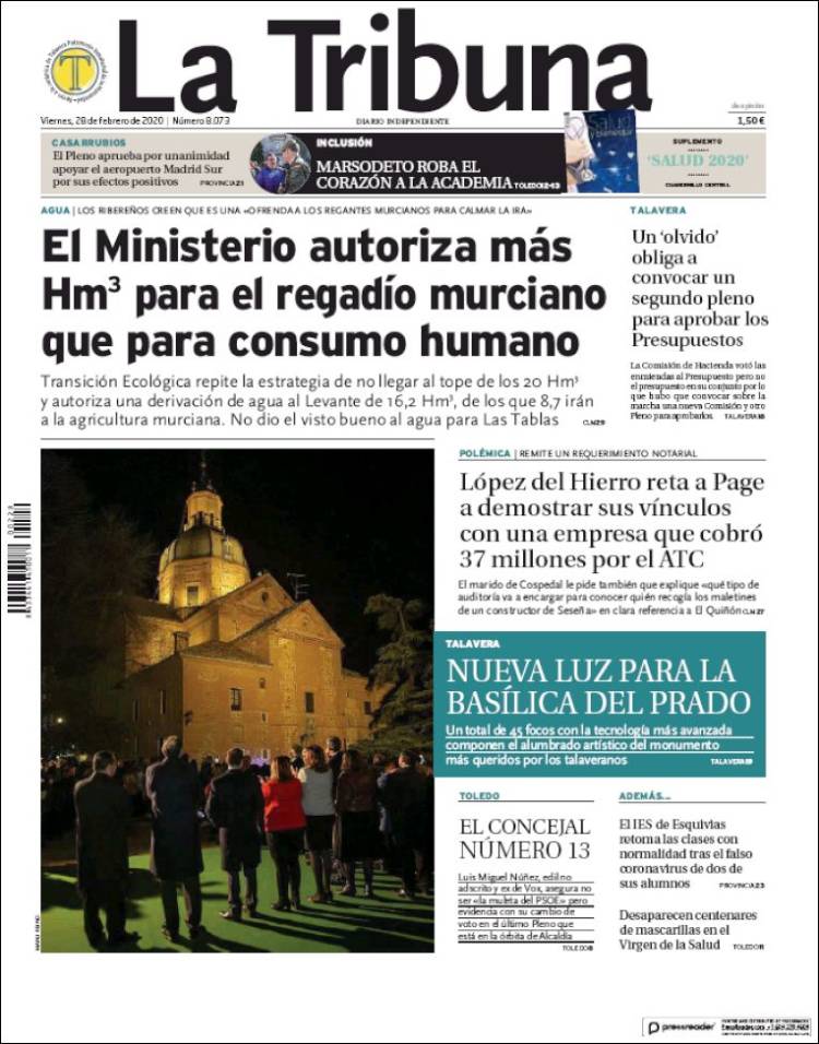 Portada de La Tribuna de Toledo (España)