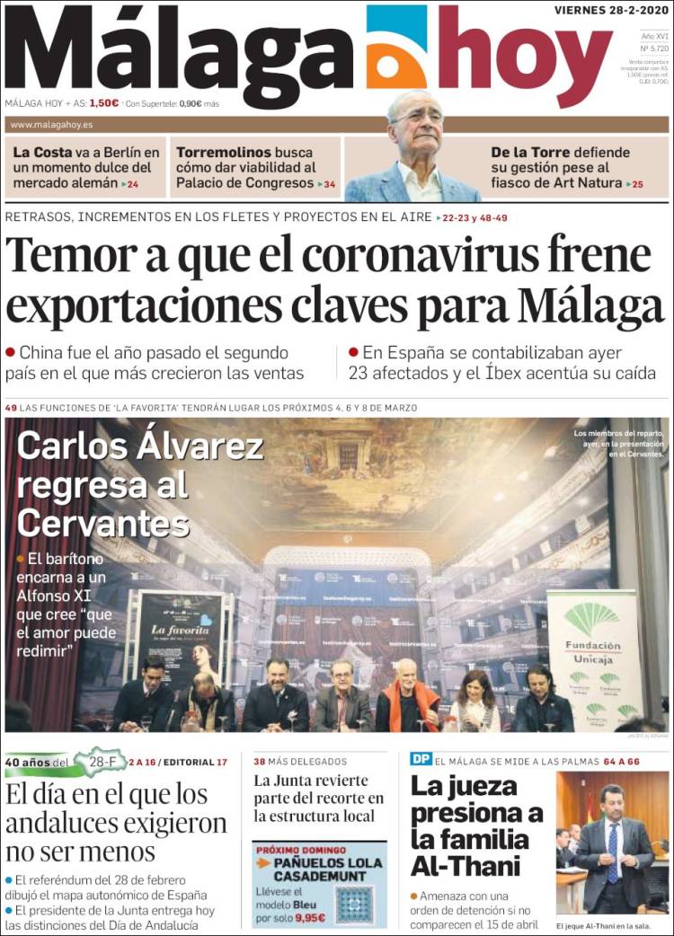 Portada de Málaga Hoy (España)