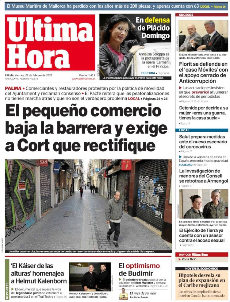 Portada de Última Hora (España)