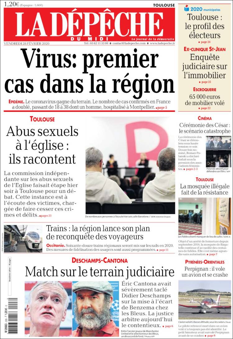 Portada de La Dépêche du Midi (Francia)