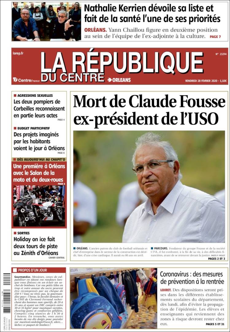 Portada de La République du Centre (France)