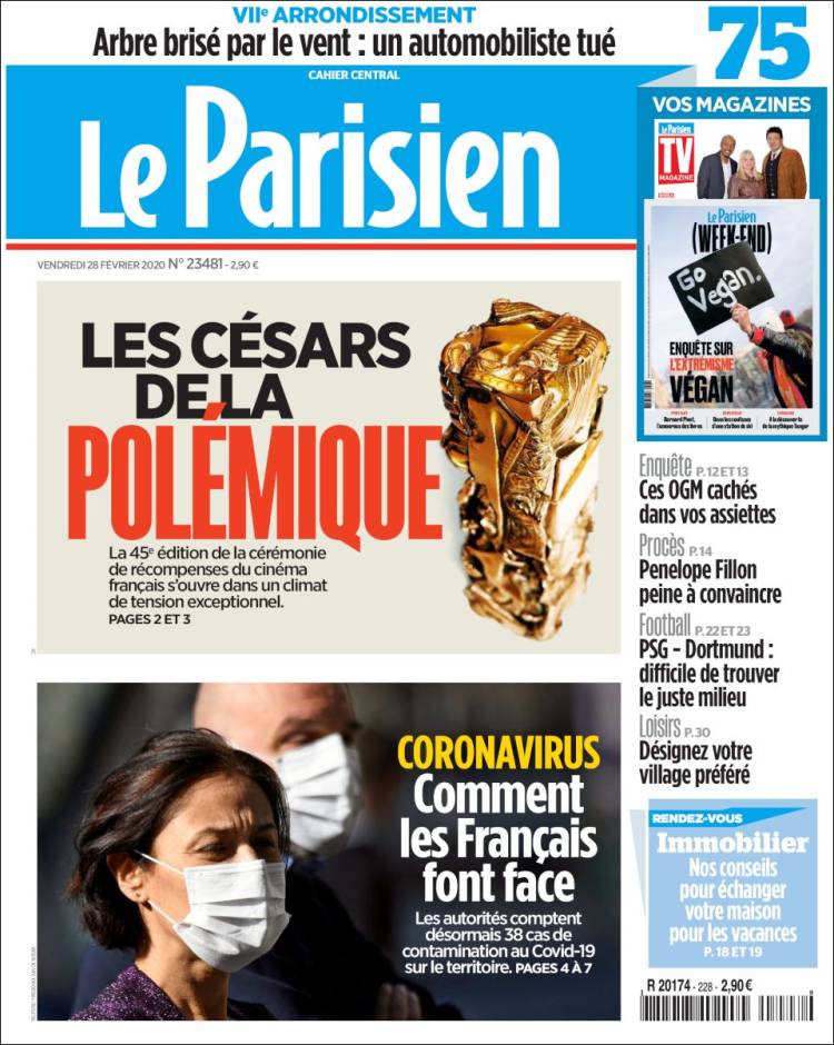 Portada de Le Parisien (Francia)