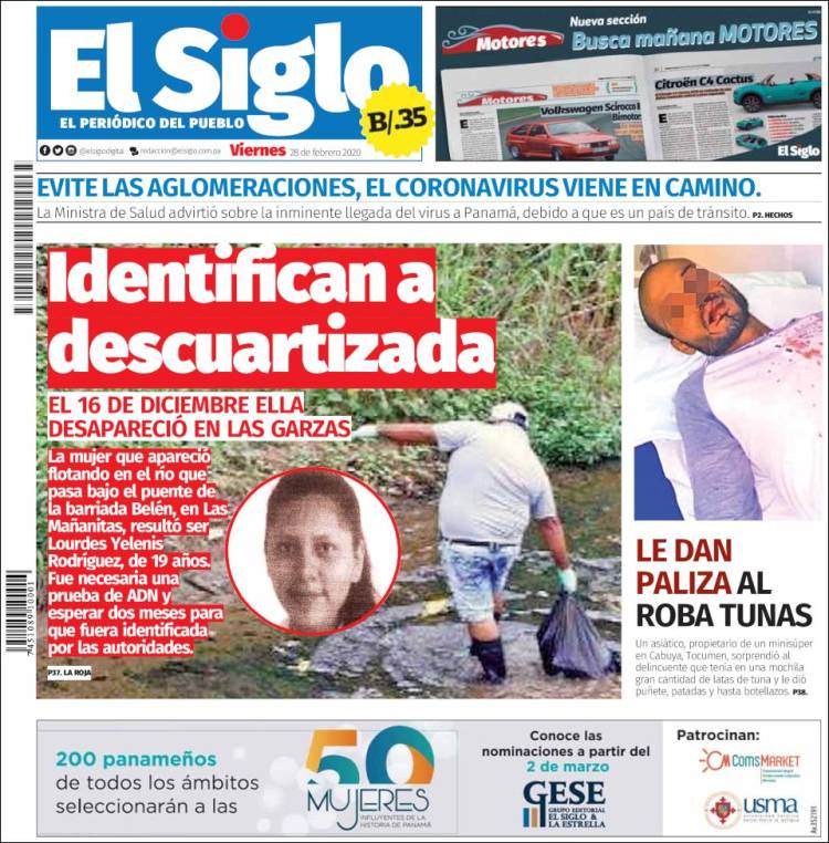 Portada de El Siglo (Panam&aacute;)