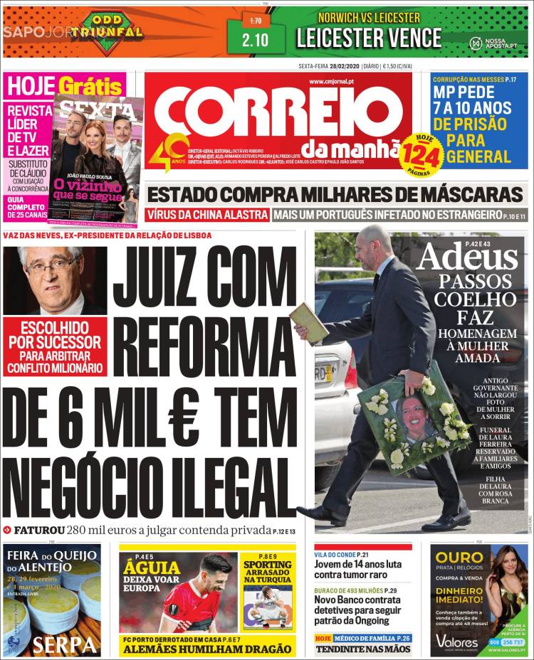 Portada de Correio da Manhã (Portugal)