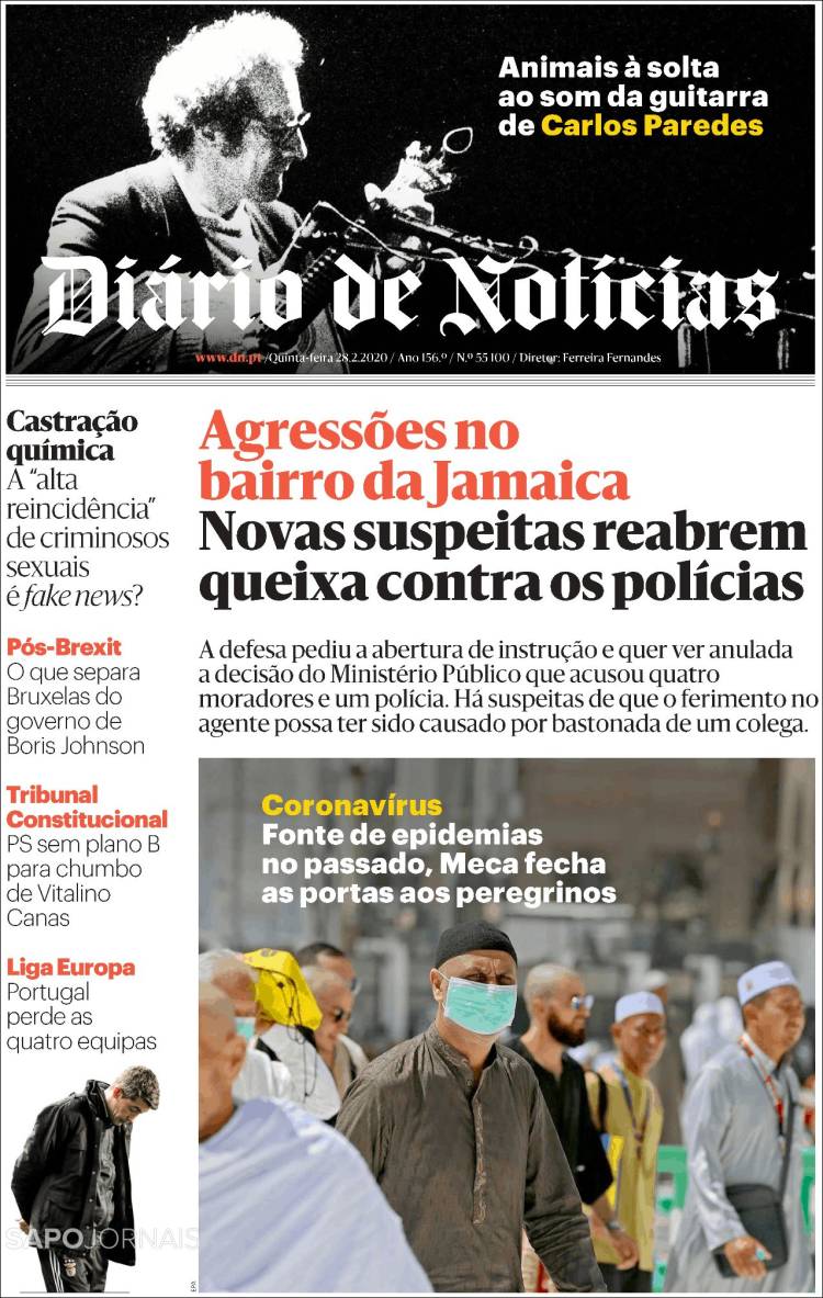 Portada de Diário de Noticias (Portugal)