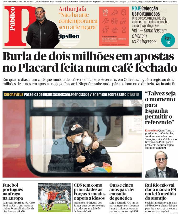 Portada de Público (Portugal)