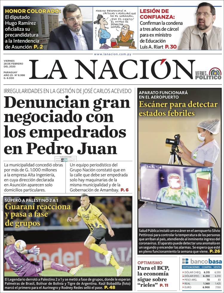 Portada de La Nación (Paraguay)