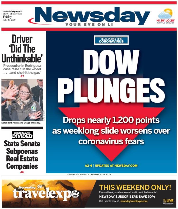 Portada de Newsday (USA)