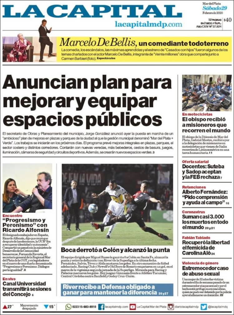 Portada de Diario La Capital - Mar del Plata (Argentina)