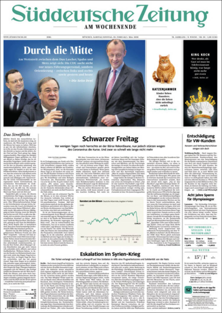 Portada de Sueddeutsche (Alemania)