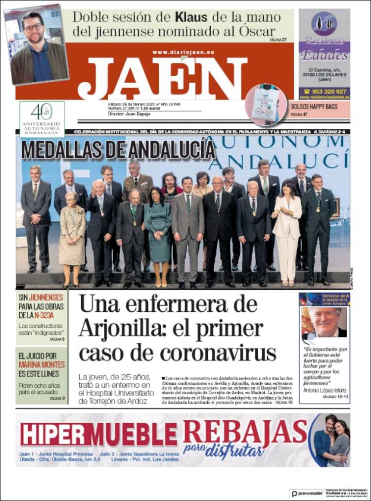 Portada de Diario Jaén (España)