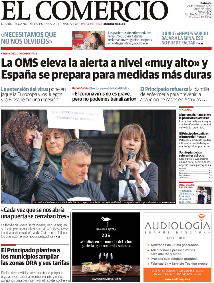 Portada de El Comercio - Gijón (España)