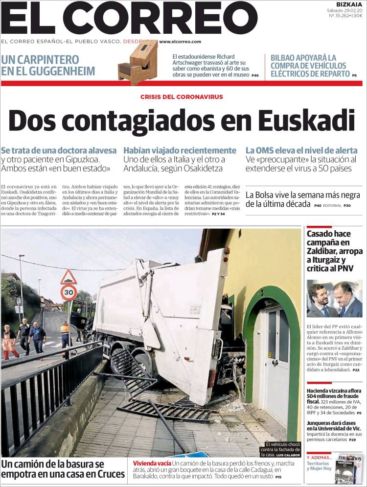 Portada de El Correo (España)