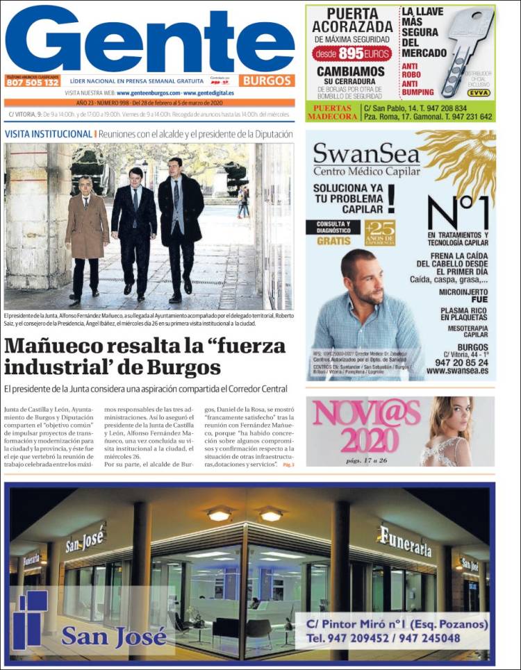 Portada de Gente en Burgos (España)