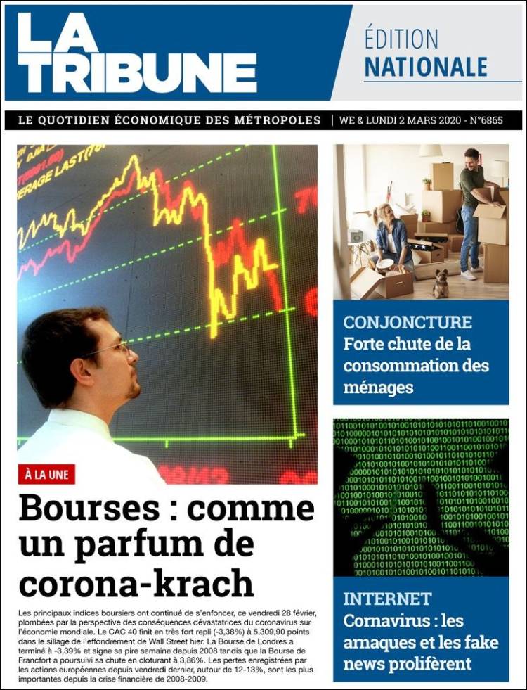 Portada de La Tribune (Francia)