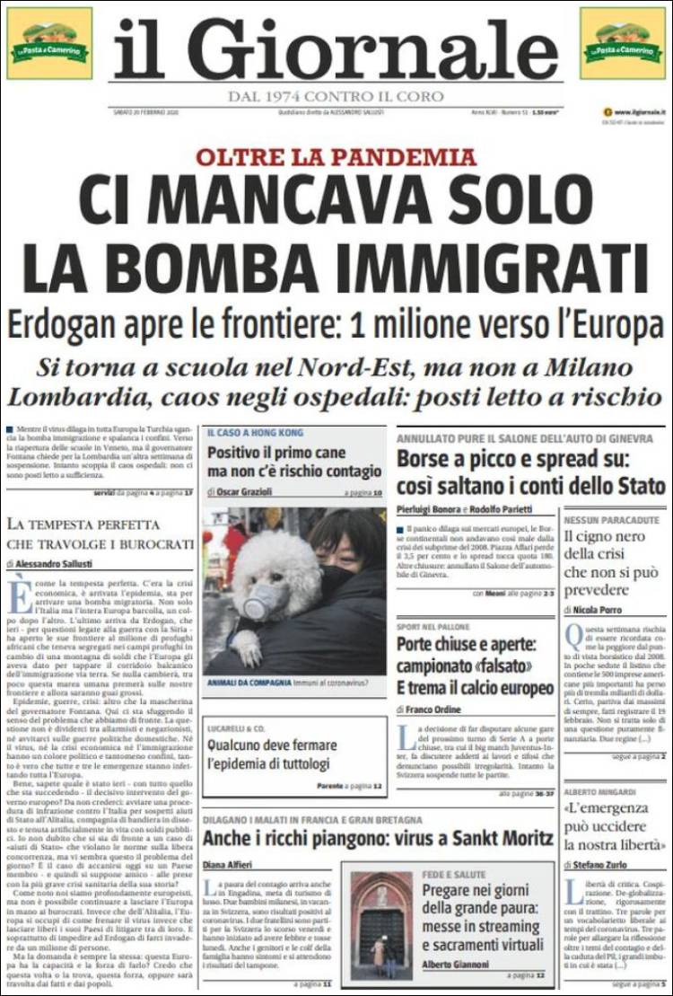 Portada de il Giornale (Italia)
