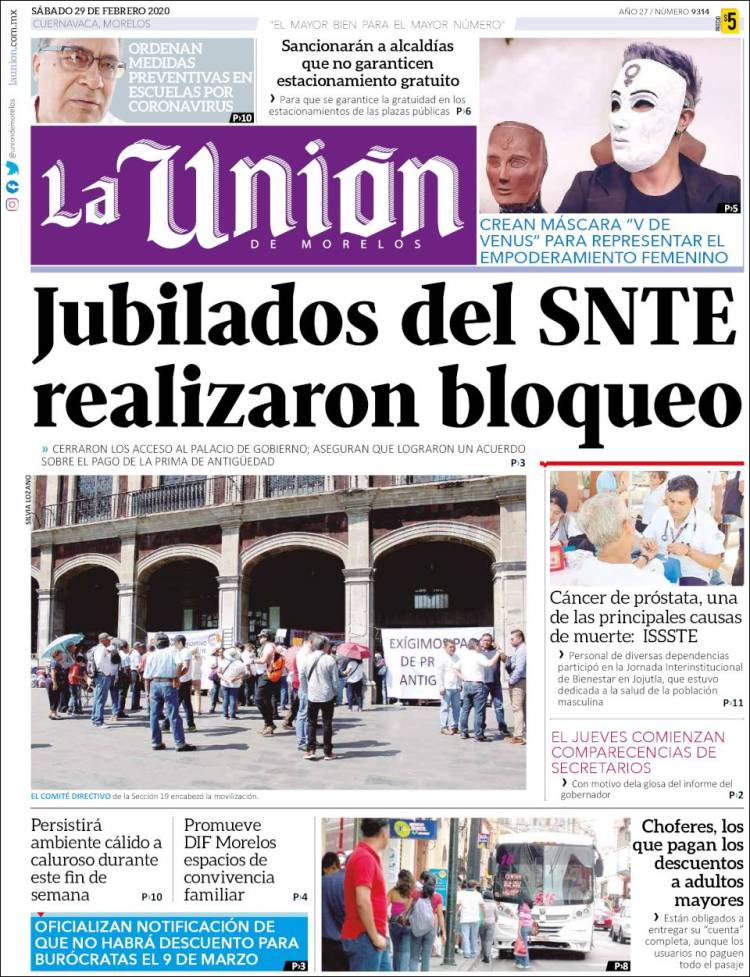 Portada de La Unión de Morelos (México)